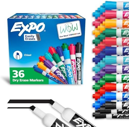 EXPO Low Odor Dry Erase Markers - Assorted Colors Chisel Tip