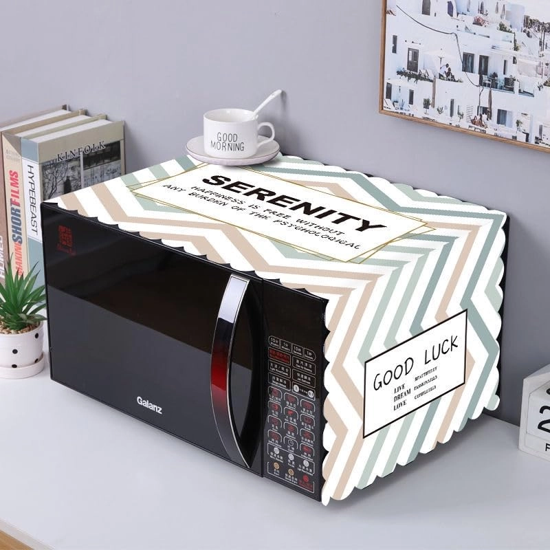 Microwave Oven Cover - 100 x 35 cm Waterproof Serinity Wave Design