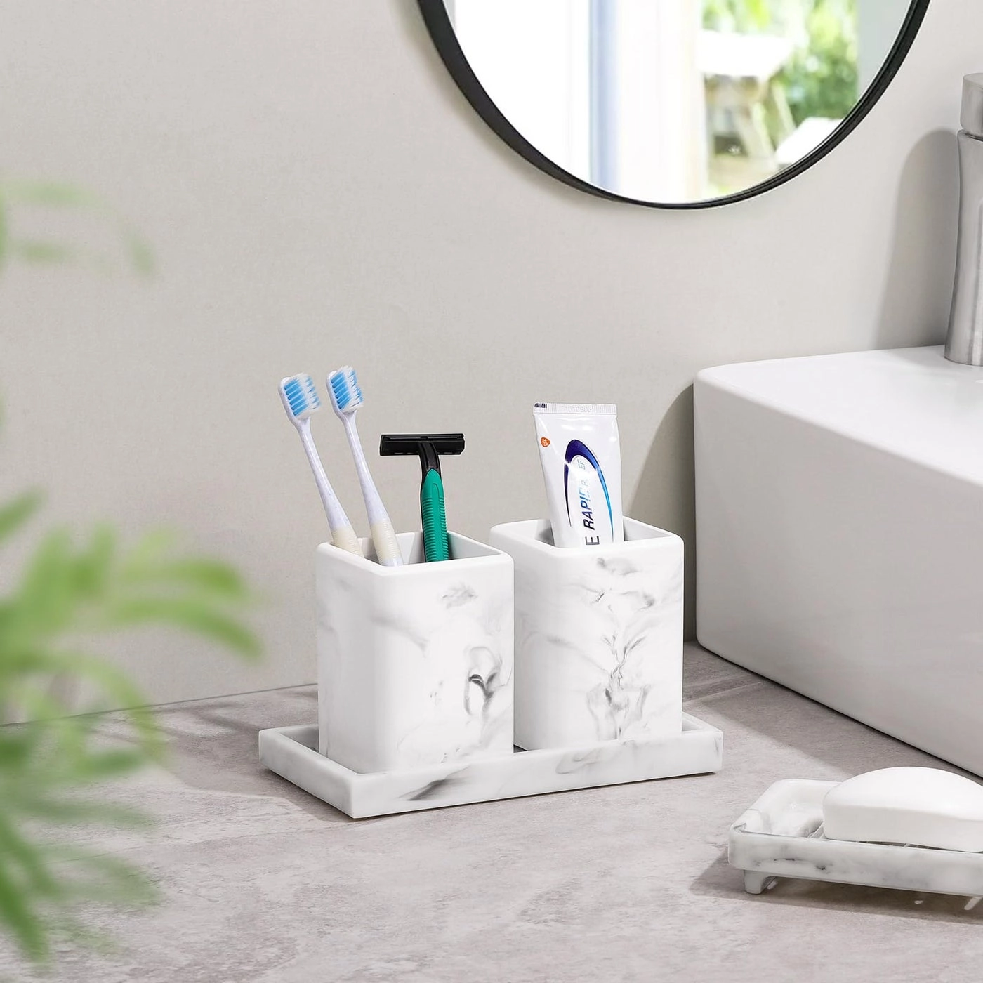 Toothbrush Holder - Diatomite Marble Pack