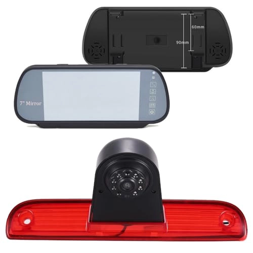Brake Light Reversing Camera + Rear View Mirror Monitor - Night vision 628 x 586 pixels
