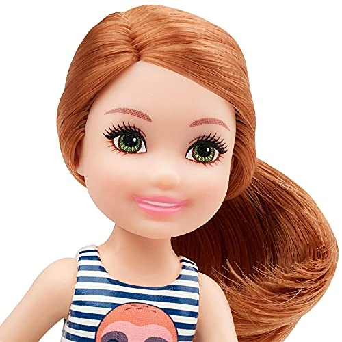 CHELSEA DOLL - Plastic red hair sloth graphic Ages 3+
