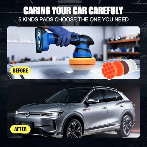 Cordless Car Buffer Polisher - 1580W 5" 6"