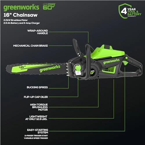 Brushless Cordless Chainsaw - 2.0kW