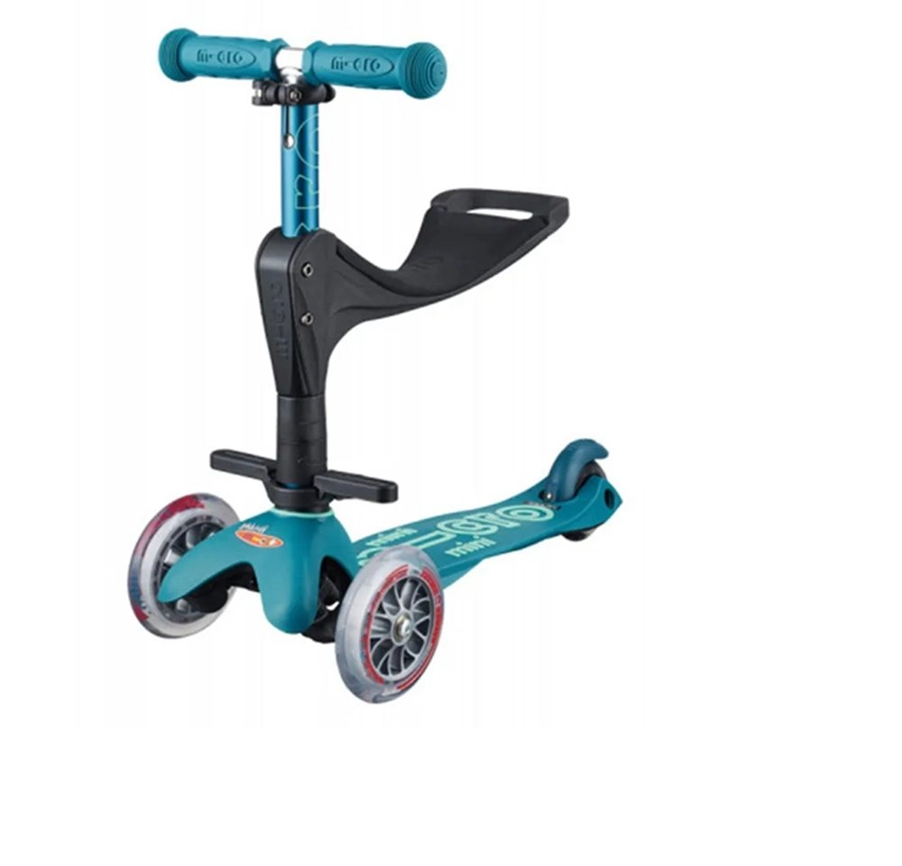 Mini 3 in 1 Deluxe Eco 3-Wheel Kick Scooter – 120mm LED + Seat