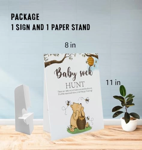 Winnie Baby Shower Games Sign - English 15 years and up