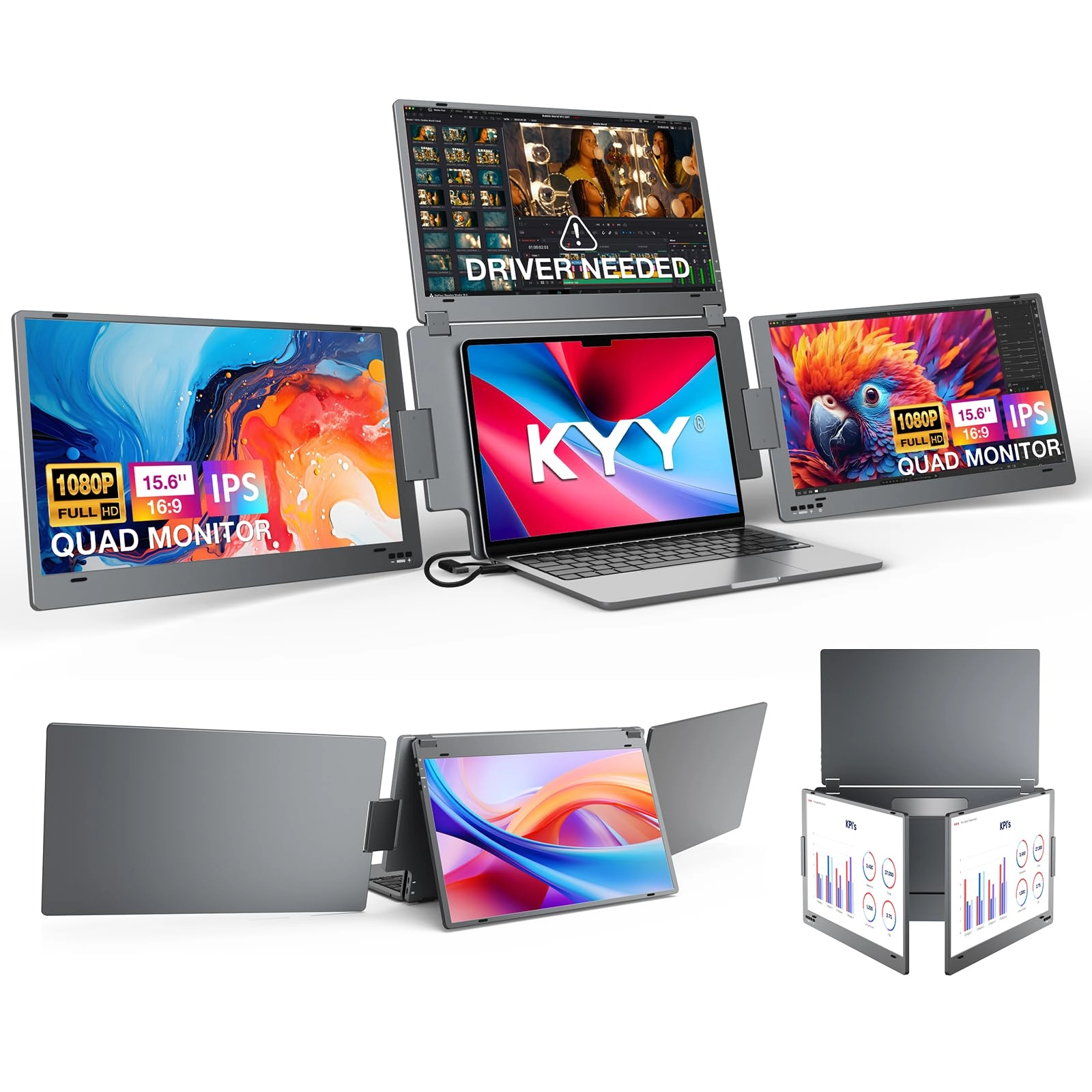 KYY Laptop Screen Extender - X90G 15.6 Inches 1920 x 1080 Pixels