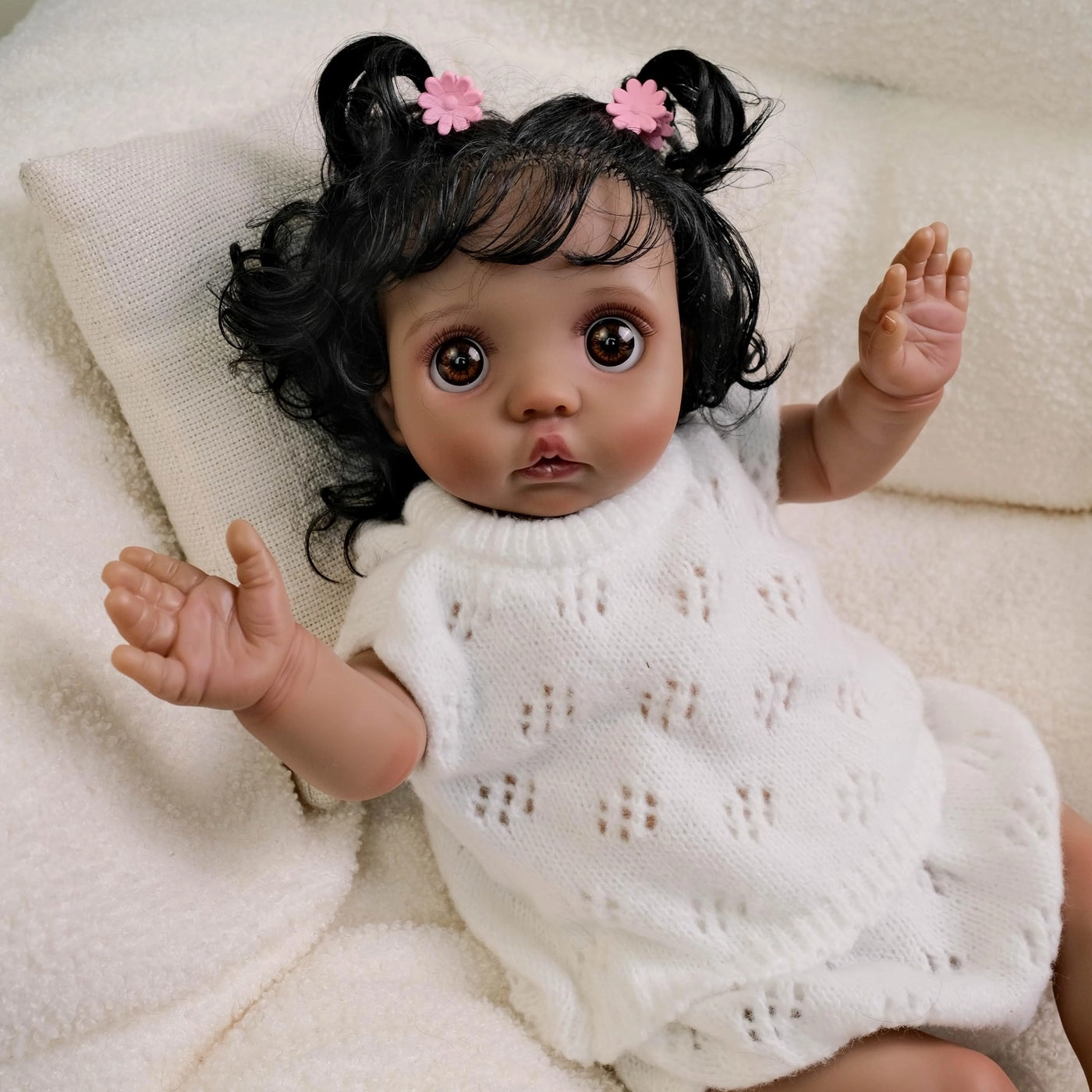 Peeka Reborn Baby Doll - 16 Inch Cloth Body African American