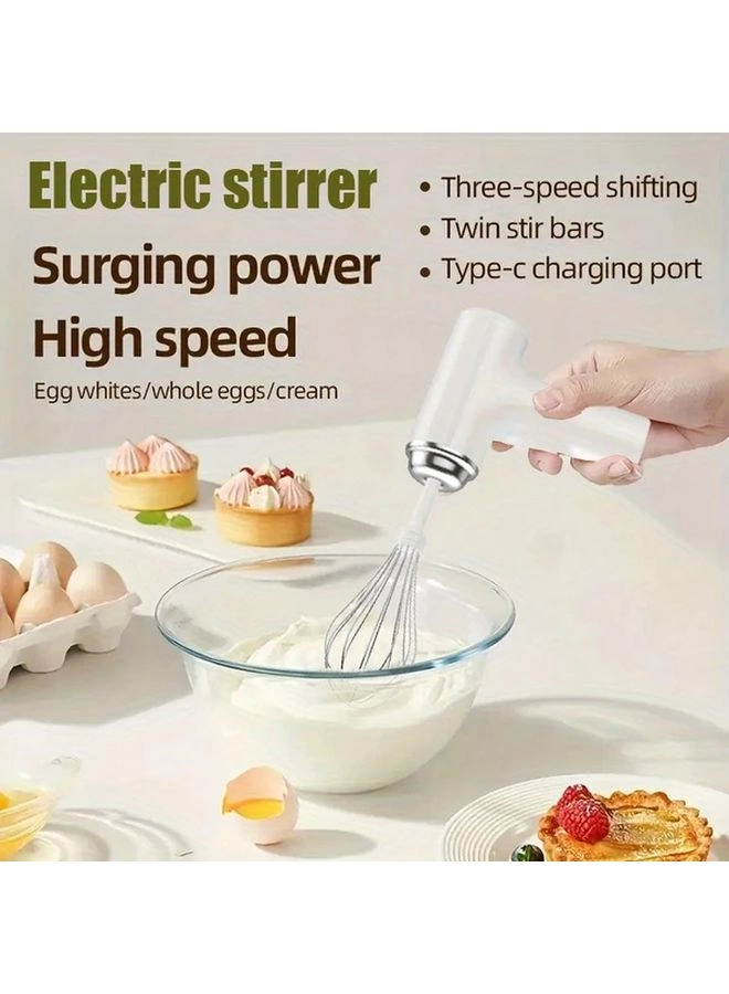 Handheld Cream Mixer - USB Rechargeable 3-Speed 2-in-1