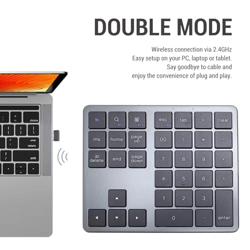 Numeric Keypad - 35 Keys Wireless Rechargeable