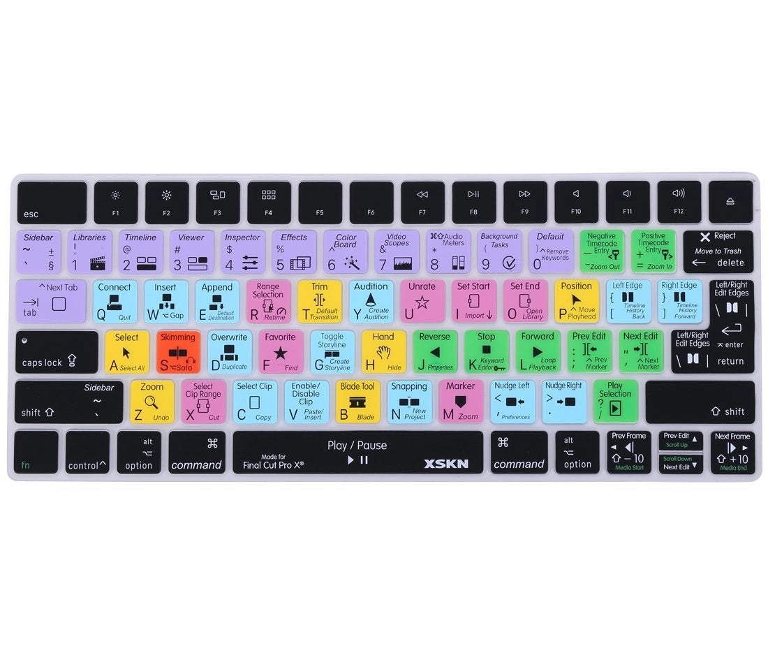 XSKN Final Cut Pro X 10 Shortcut Keyboard Silicone Cover - US/EU