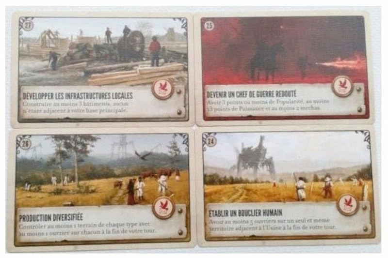 Scythe Target Cards - 13-18 6 cards + Scythe Meetings - 29-42 14 cards + Scythe Factories - 24-27 4 cards + Decap - 1