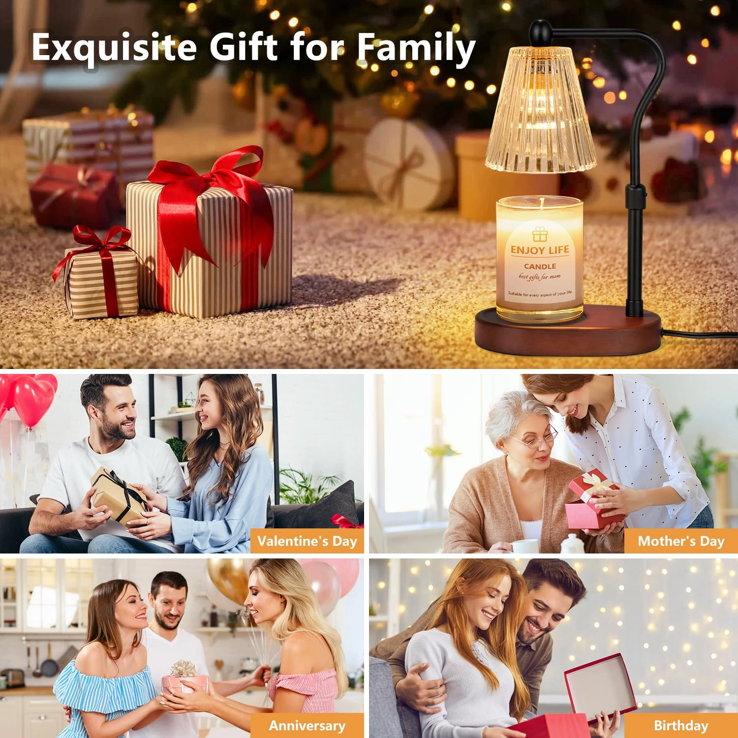 GS073 - Candle Warmer Lamp Adjustable Height 2/4/8H Timer