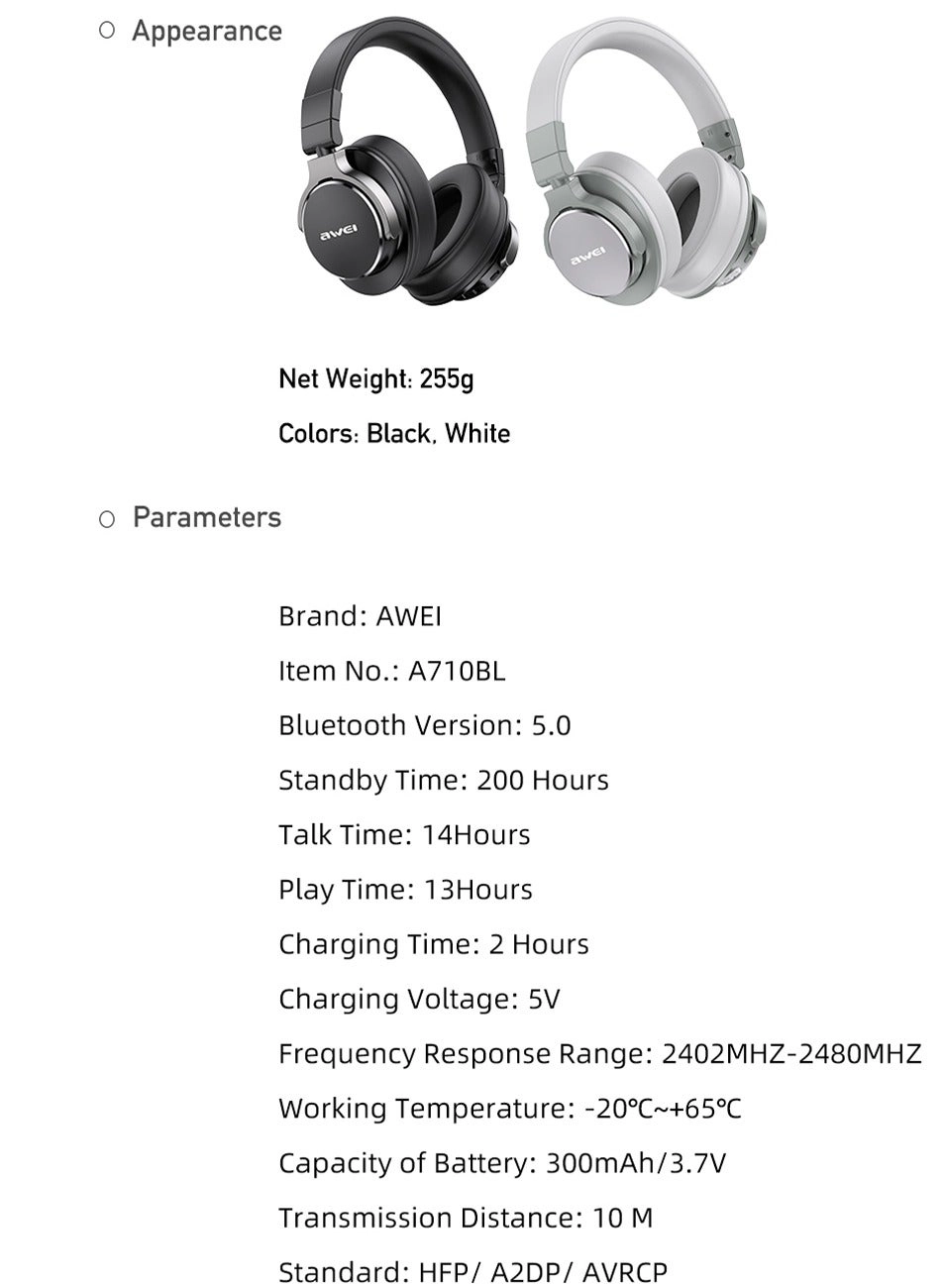 A710BL Wireless Headphones