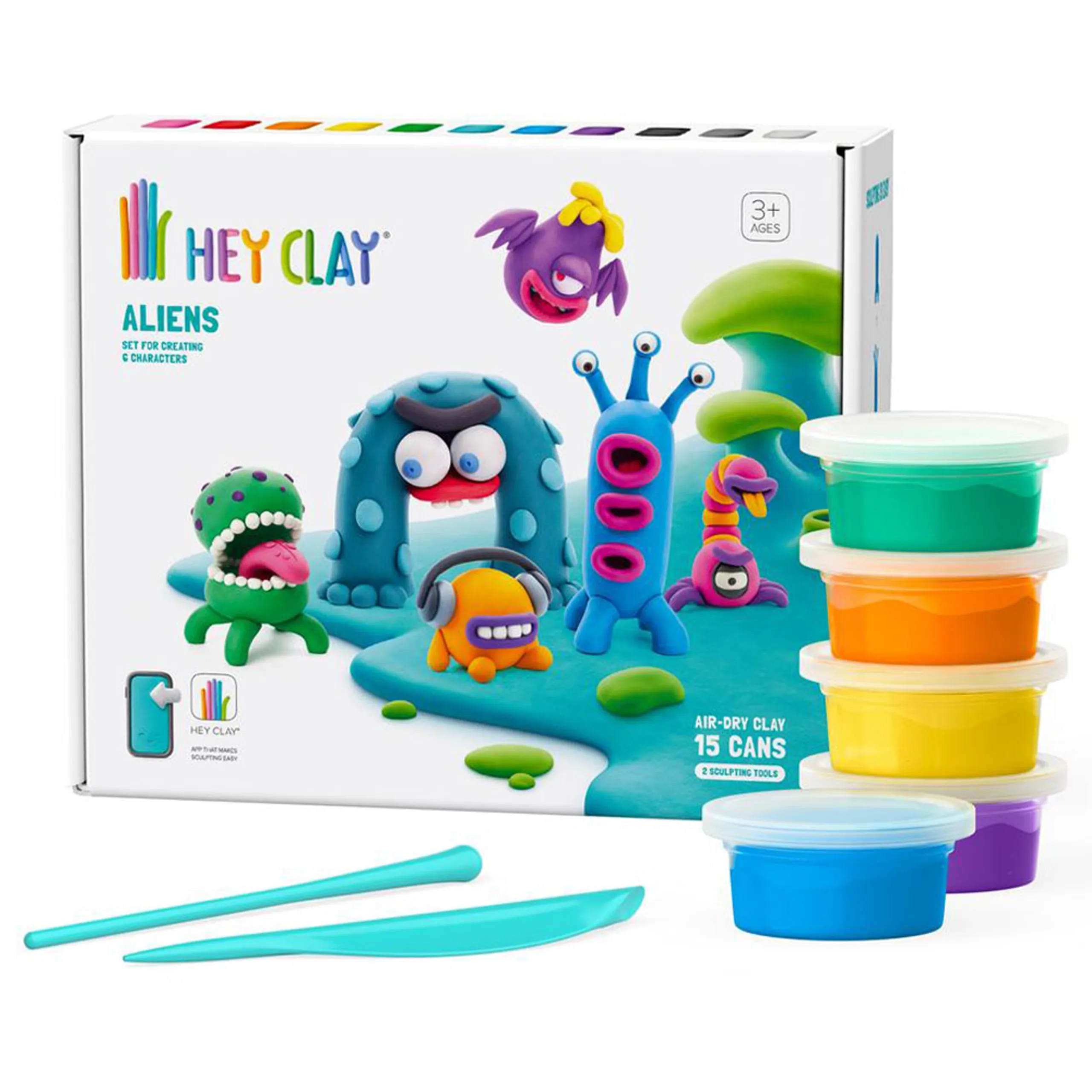 Aliens Modelling Air Dry Clay Kit - 850g 15 pcs.