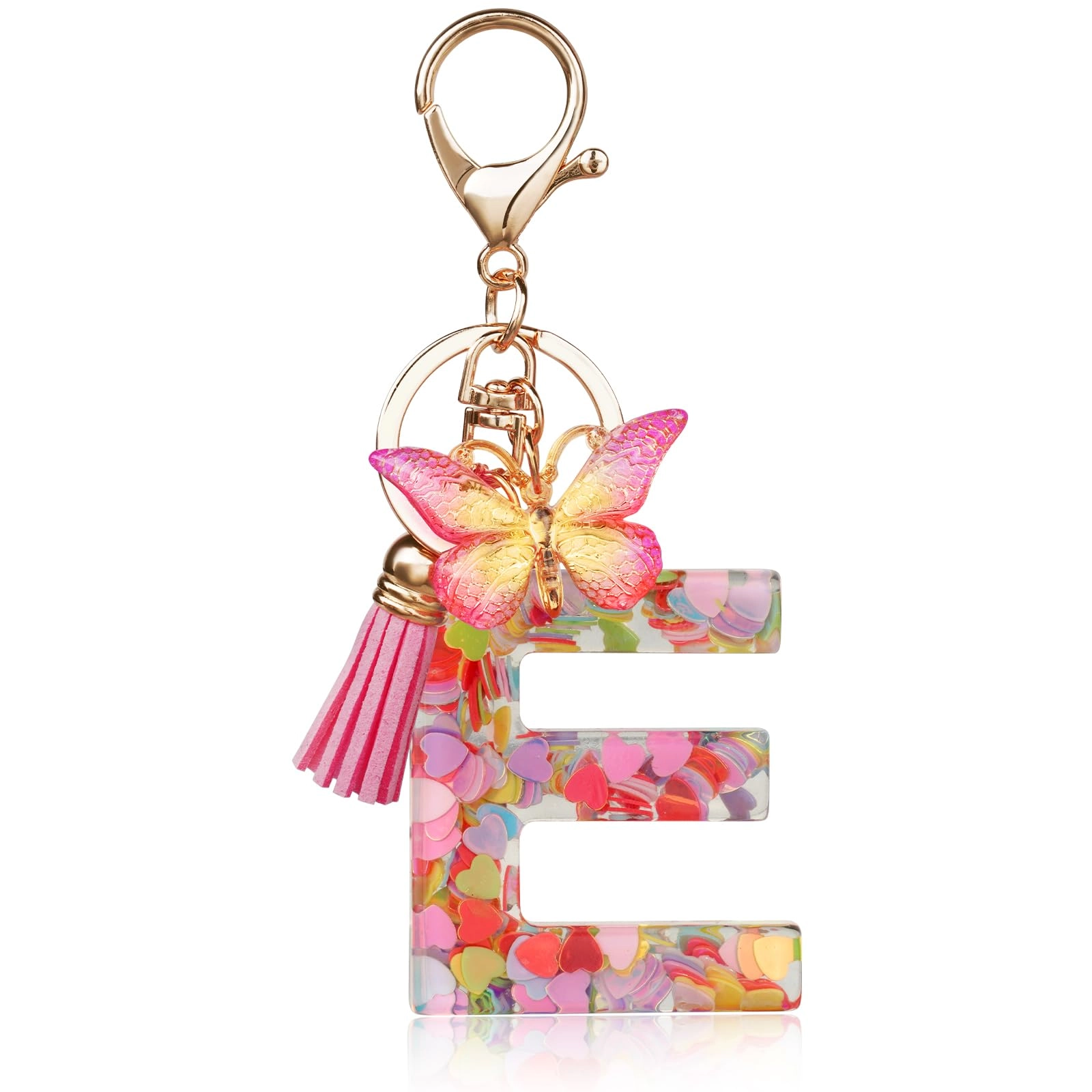 Initial Letter Keychain - Butterfly