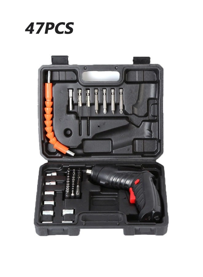 Electric Screwdriver Set - 47 Pcs Rechargeable Pivoting Handle