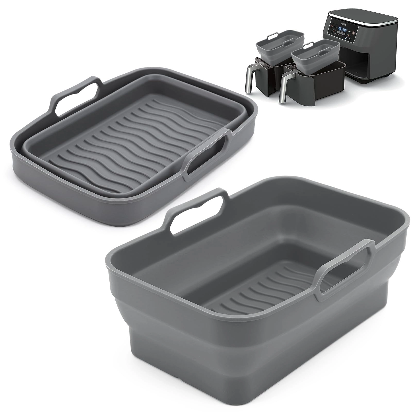 ddLUCK Air Fryer Silicone Liner - Silicone 2 Pack