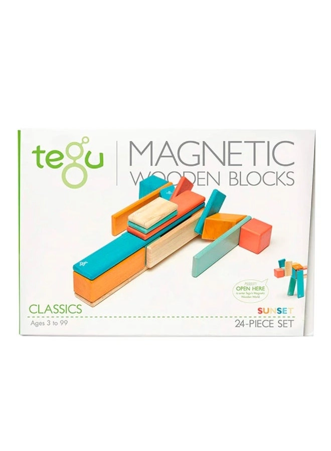 TEGU Magnetic Wooden Block Building Set - 24pcs