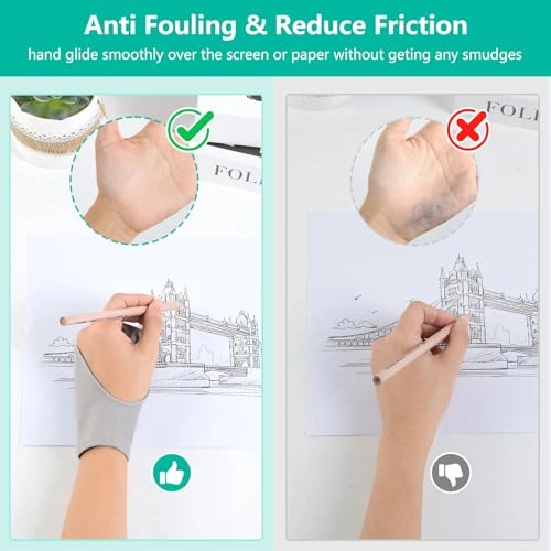 Drawing Glove - Two Finger 4 Pack Grey Size M