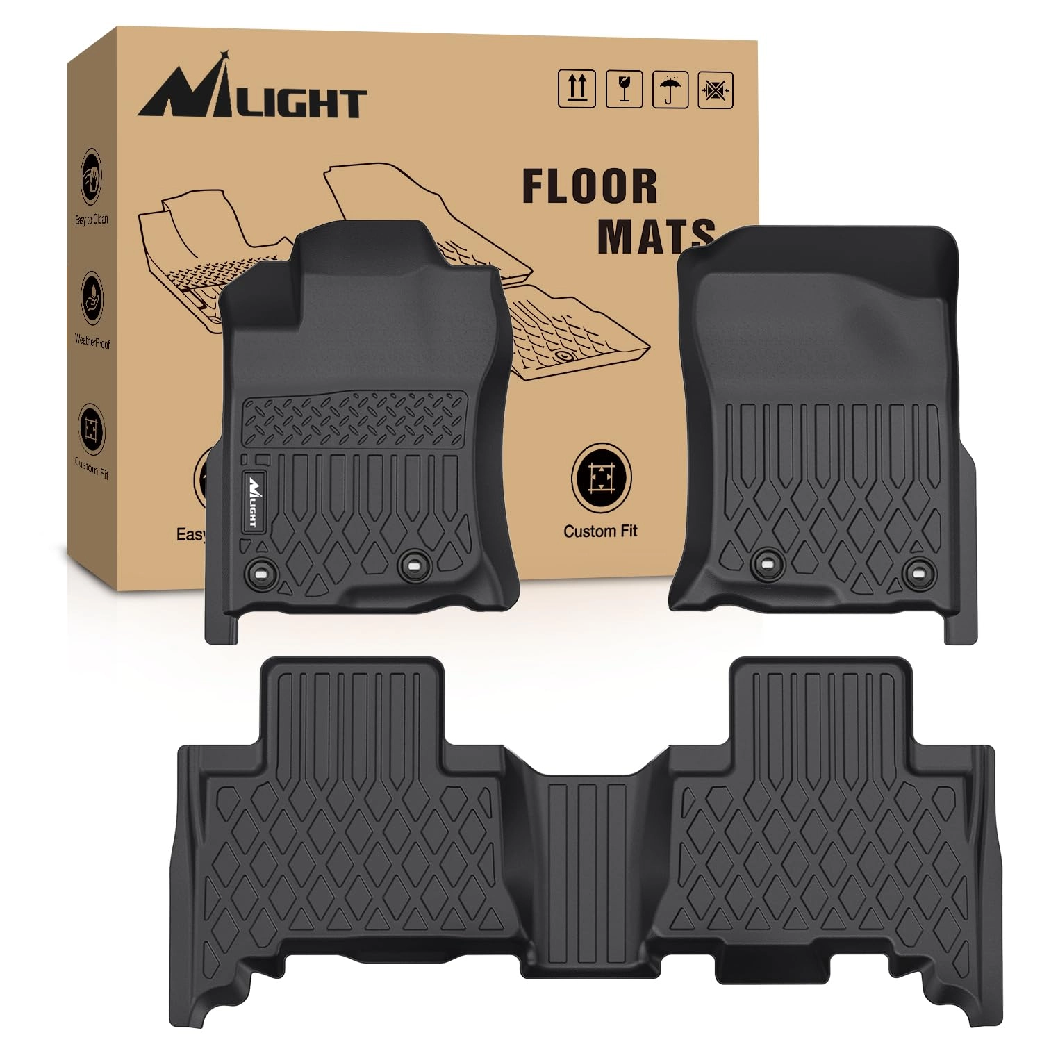 Nilight TPE Floor Mats - Lexus GX460 2014 2015 2016 2017 2018 2019 2020 2021 2022,2013-2023 Toyota 4Runner