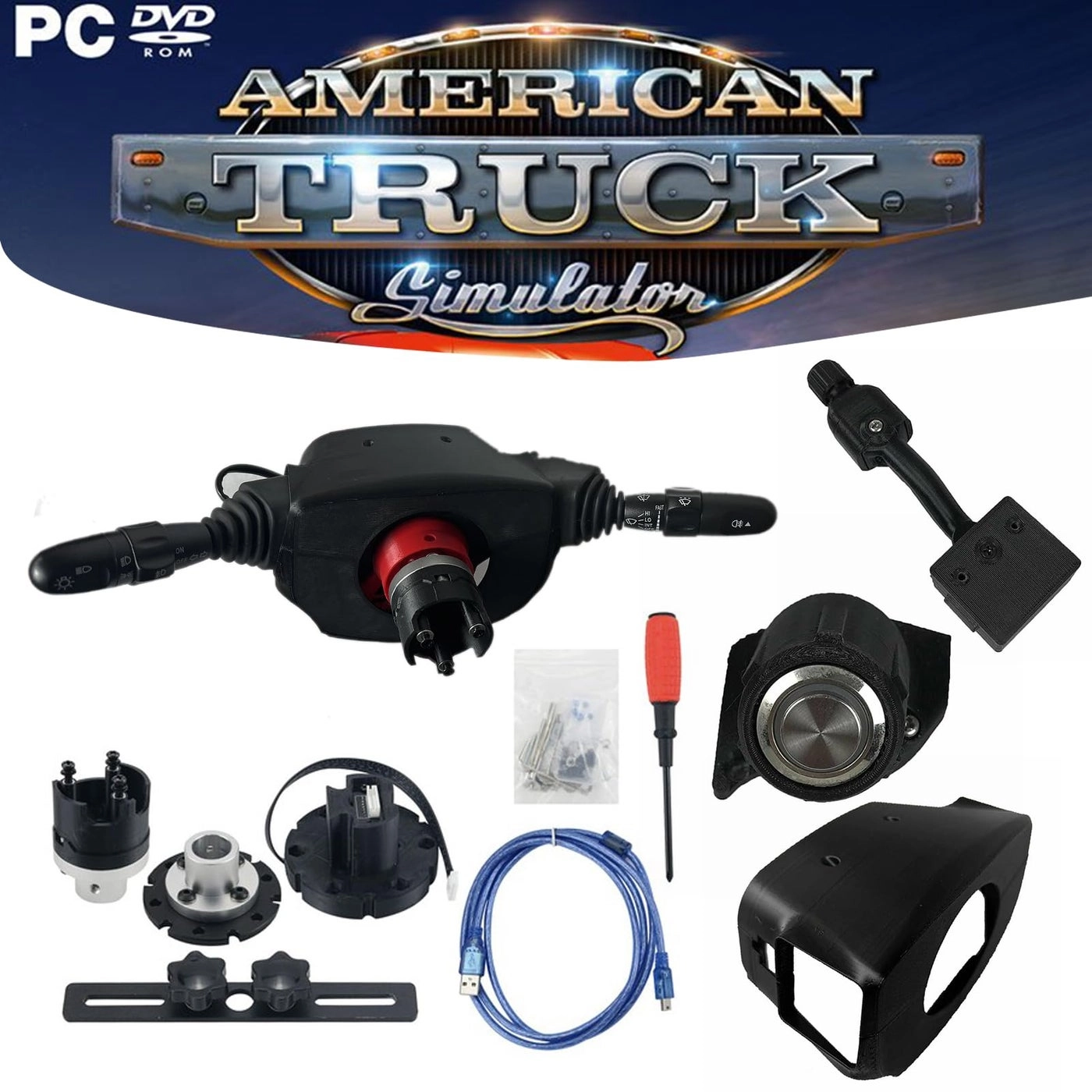 Obokidly DIY Racing Simulator Steering Wheel Turn Signal Wiper Lever Switch Add-on - G27/G29/G920/G923/T300/T300RS/GT/T248/T248X