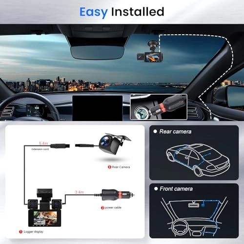 Car Dashcam - 2K 3x1080P