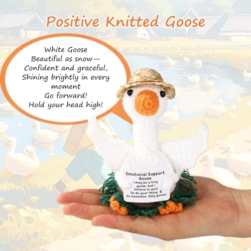 Positive Knitted Goose - 13 x 8 x 0.99 cm