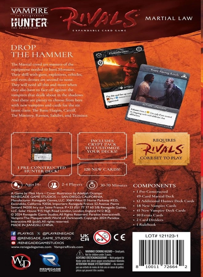 Vampire: The Masquerade Rivals: Martial Law Expansion - Expandable Card Game (World of Darkness)