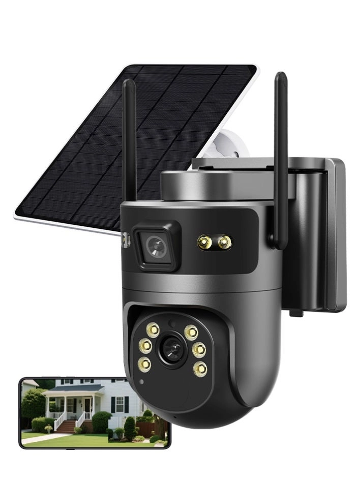 Solar Streetlight Dual Lens Security Camera 8MP