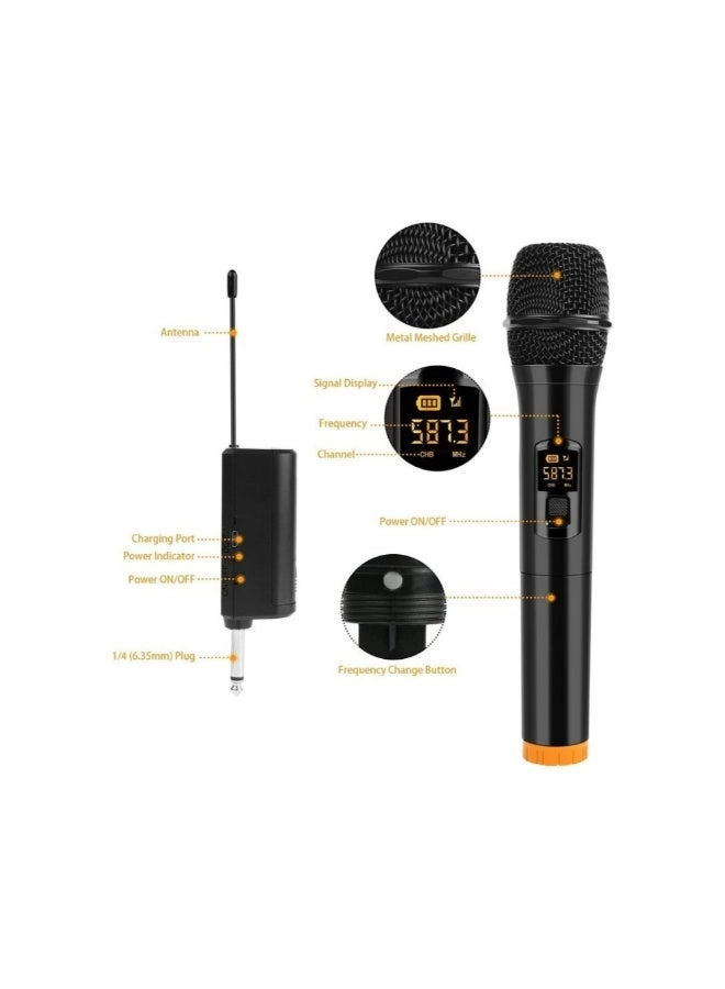 Wireless Karaoke Microphone 02 - Dual UHF Rechargeable Receiver