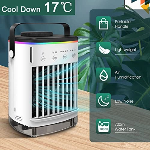 Portable Air Conditioner - 700ml 7-color LED 2H/4H Timer