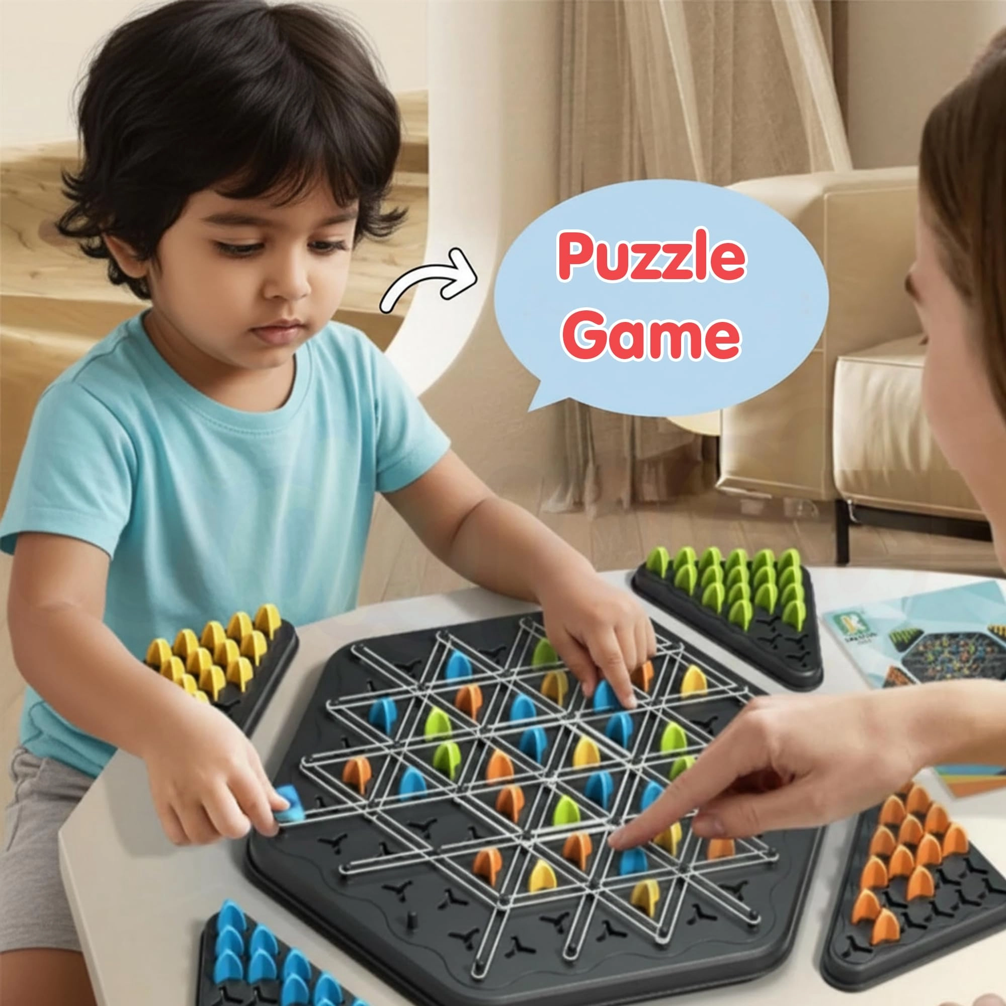 Chain Triangle Chess Game - Multicolor Plastic