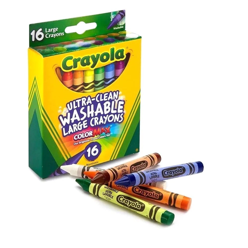 Ultra-Clean Washable Large Crayons - 16 Ct