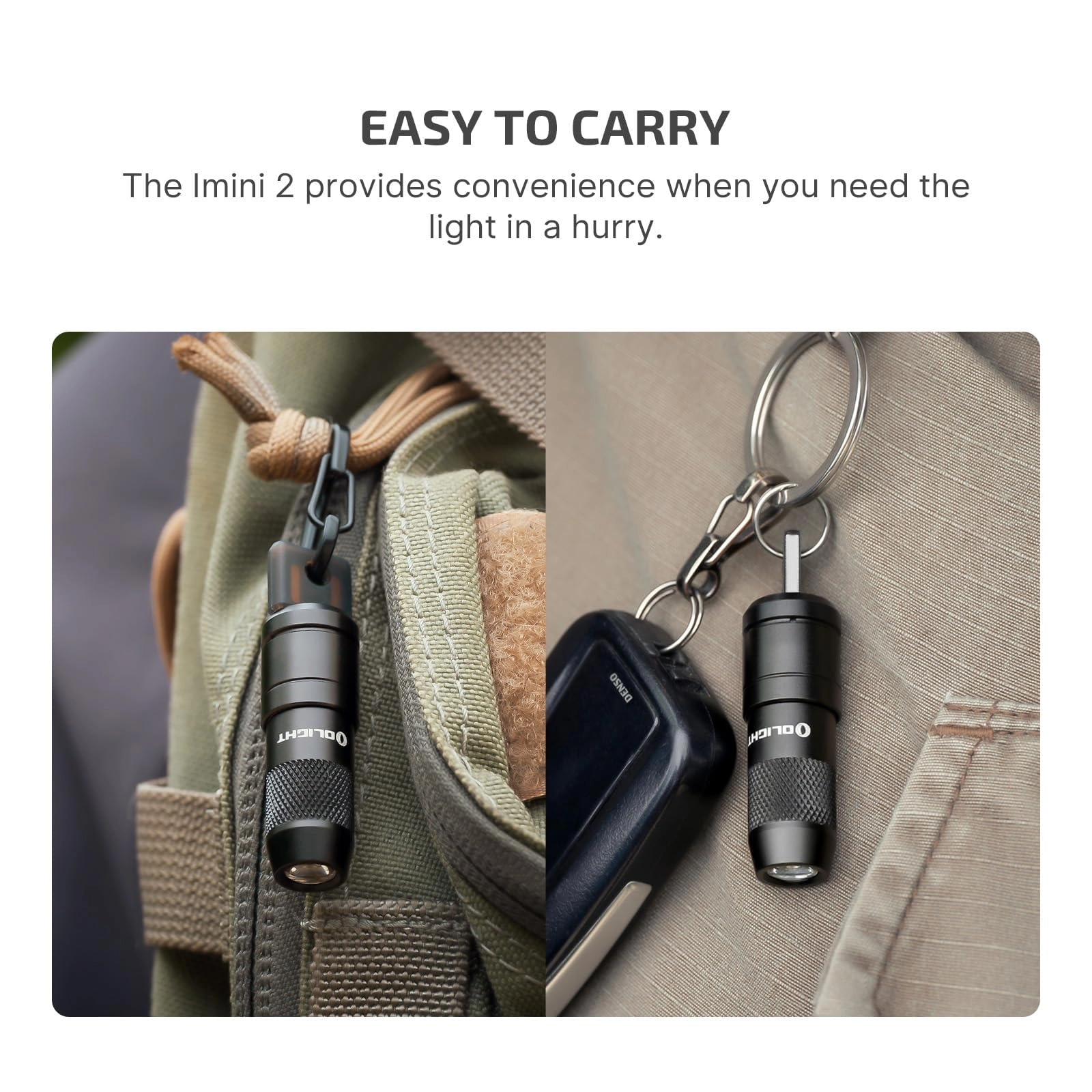 IMINI 2 Keychain Flashlight Rechargeable (50lm) Pack