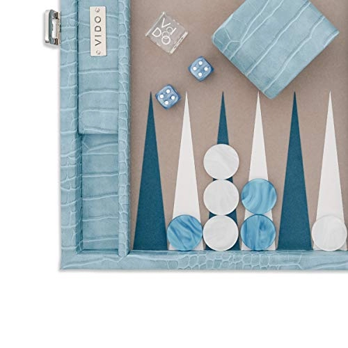 Backgammon Set - 20 inch 44mm Checkers Vegan Leather