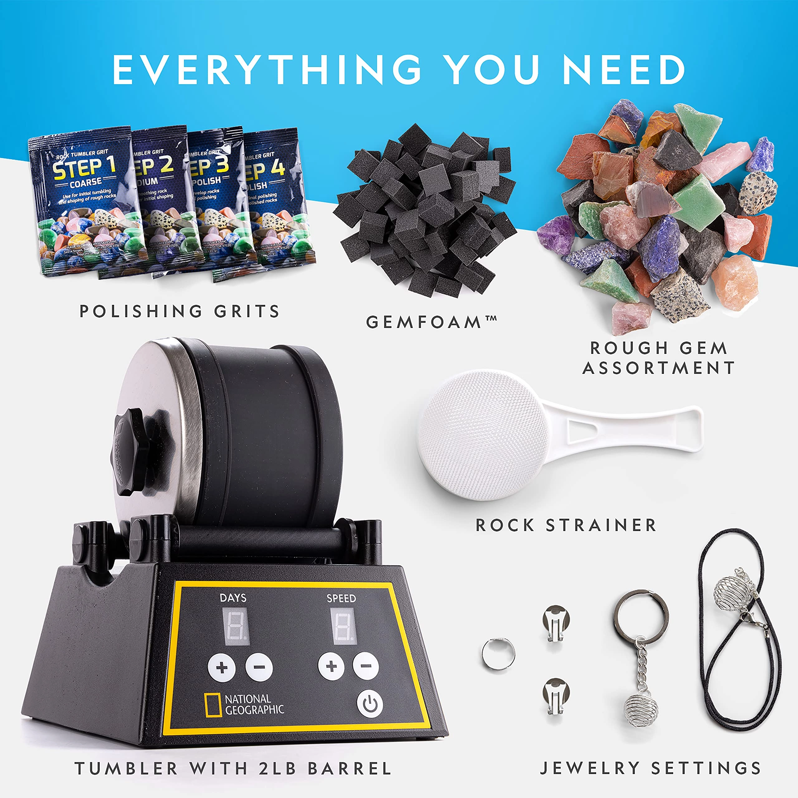 Professional Rock Tumbler Kit - Geology 8 years+