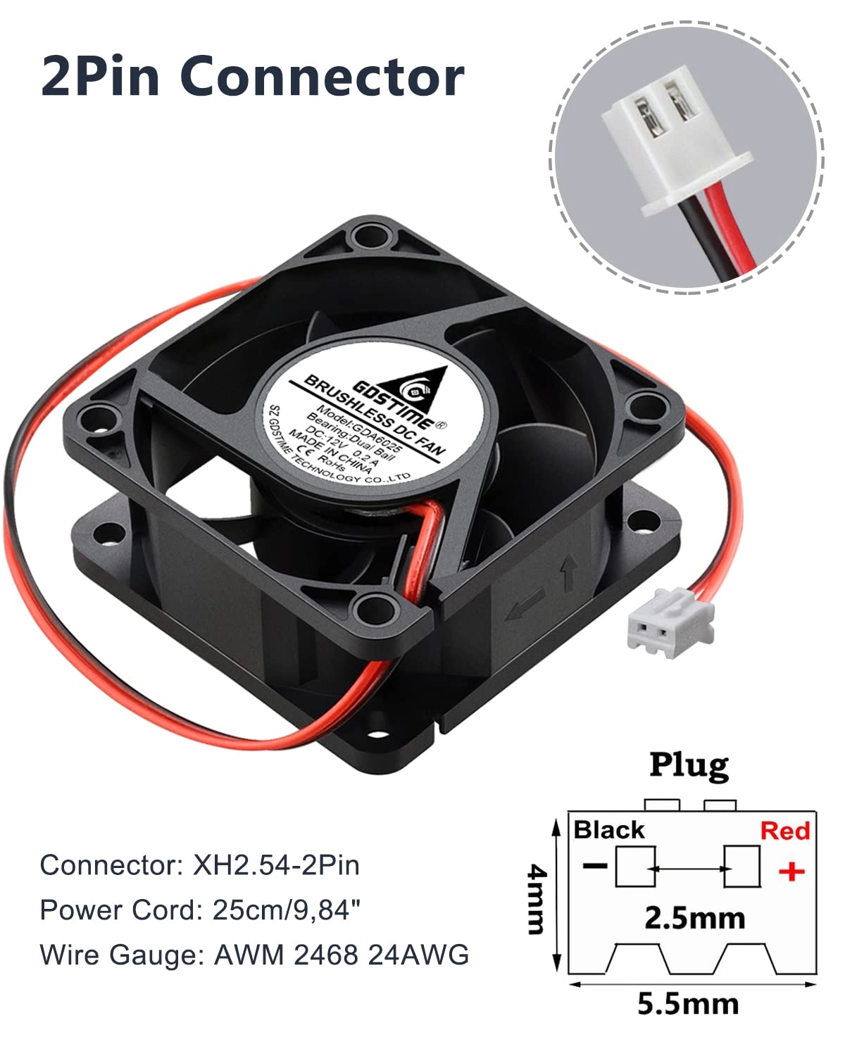 DC Brushless Cooling Fan - 2 60mm Pack