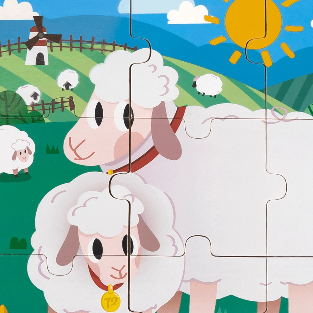 Sheep Wooden Puzzle (29464294-44622) - 9 pcs