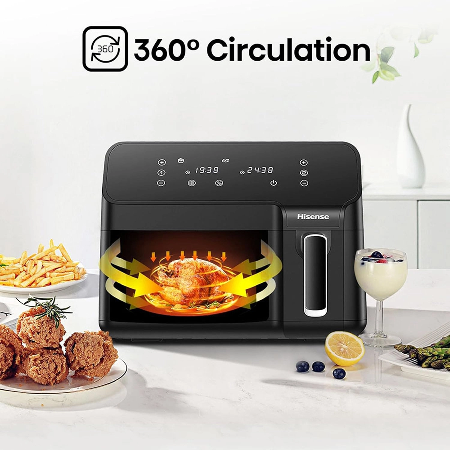 Air Fryer H09AFBK2S5 - Dual Cooking Zone; 8 Preset Programs; 360° Circulation