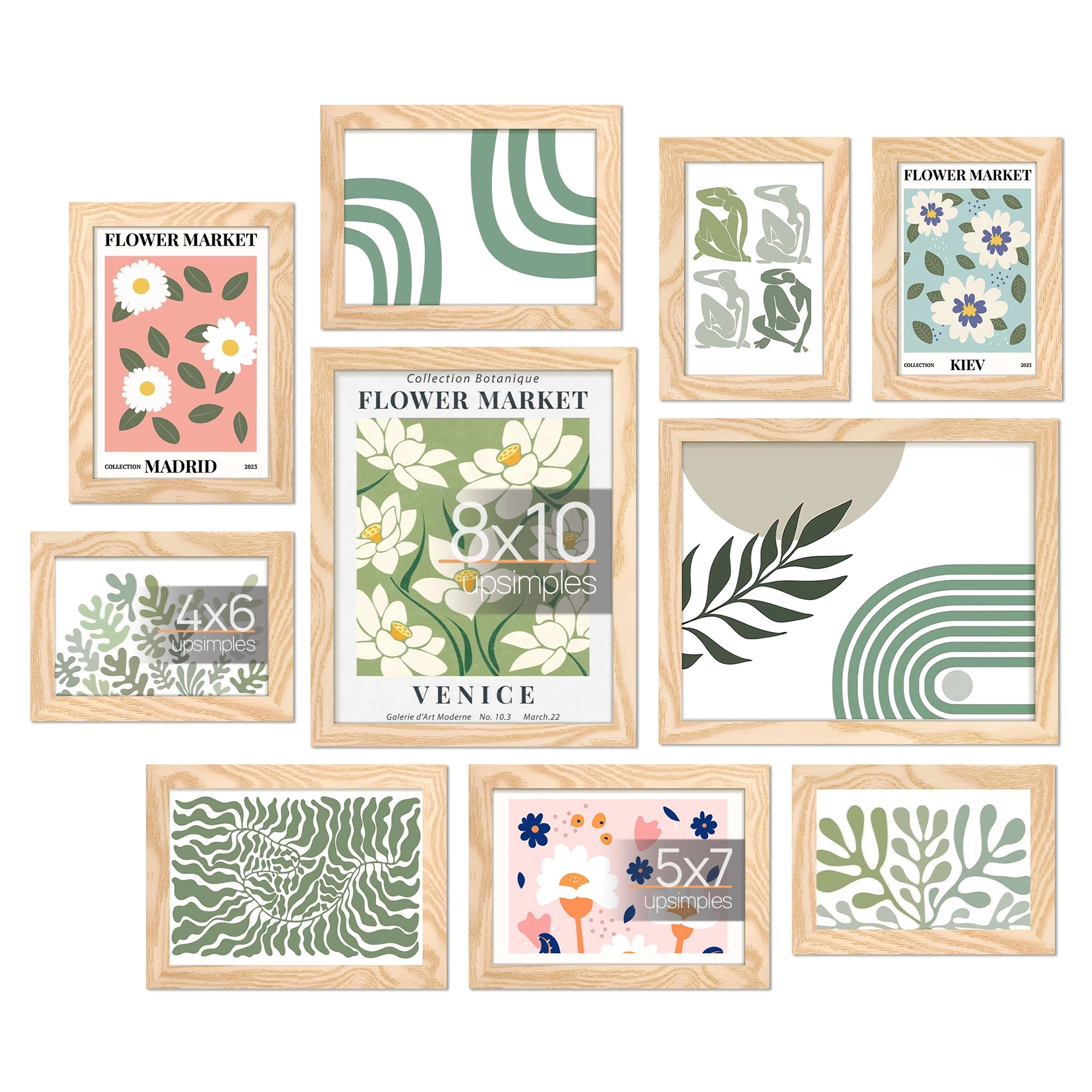 10 Pack Picture Frames - 8x10, 5x7, 4x6
