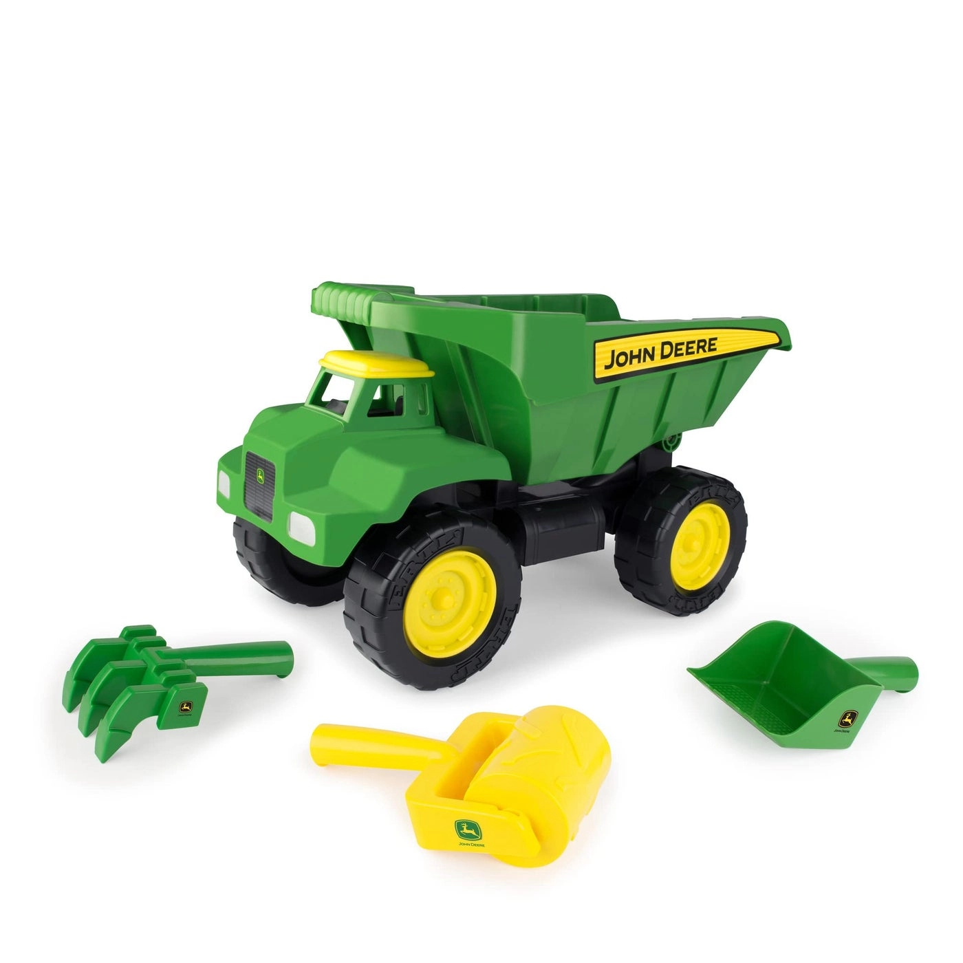 Tomy Big Scoop Dump Truck - 15-inch 4 Piece Sandbox Toy Set