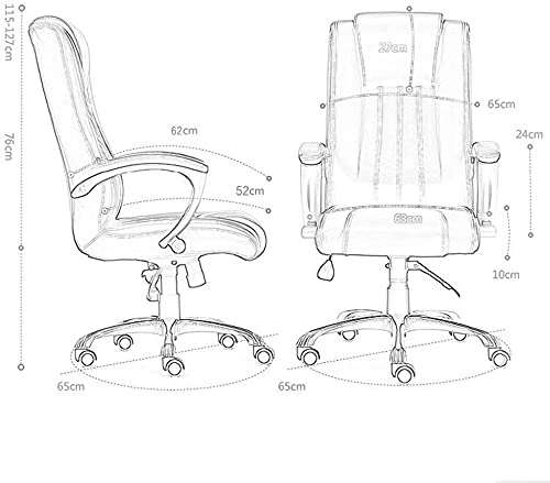 Desk Chair - PU Leather Brown High Back