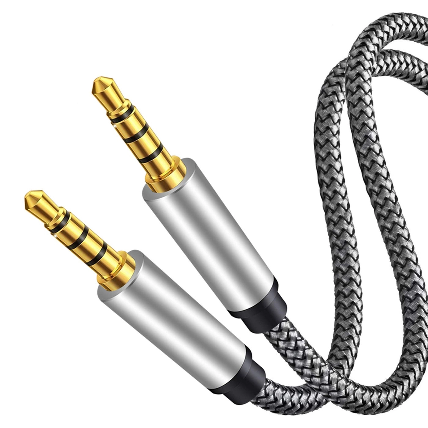 Tan QY Male to Male Audio Cable - 1Ft