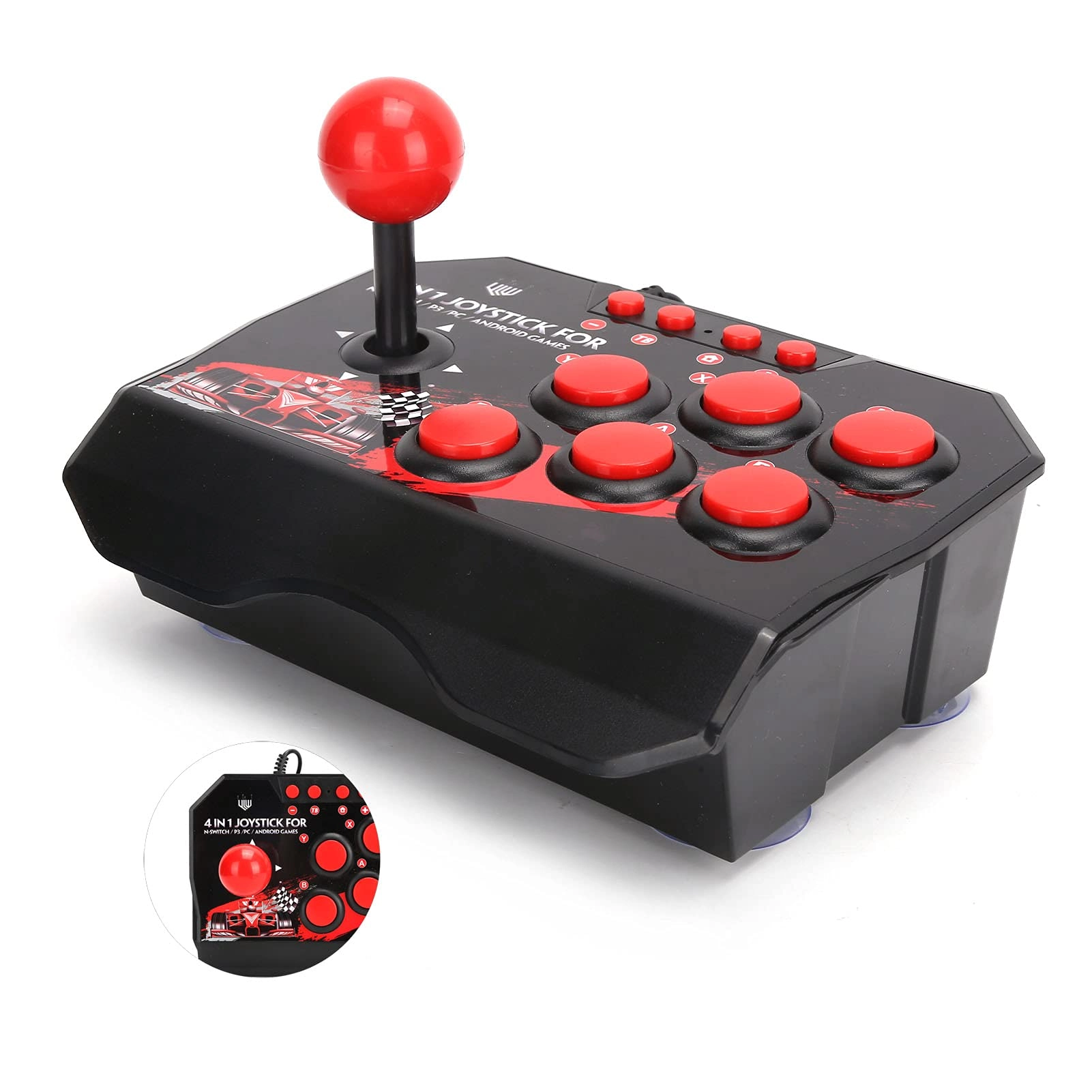 Universal Nostalgia Arcade Fight Stick - Black and Red