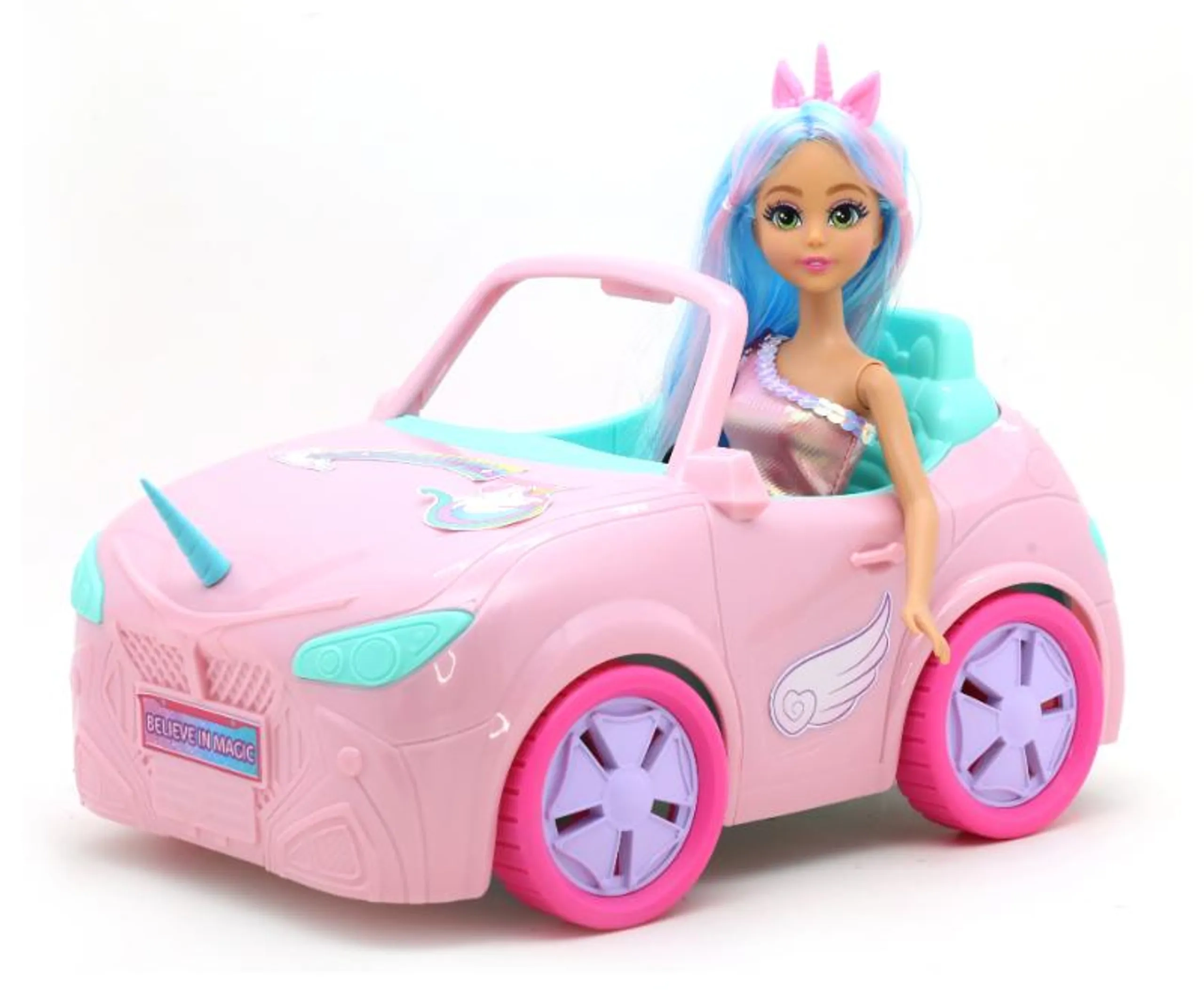 Dreameez Unicorn Doll - Adorable + Mini Car - Colorful Ages 3+