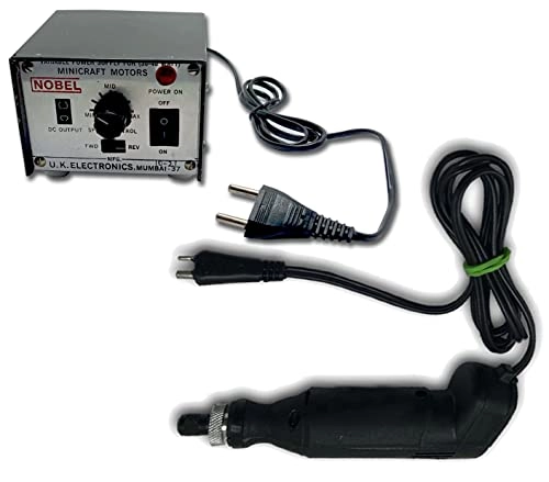 Mini Drill Machine - 12V Speed And Direction Control + Adapter - Collet Chuck 10mm 23mm + Stones + Felt Pad + Mandrel Burrs - 120x Diamonds Bur