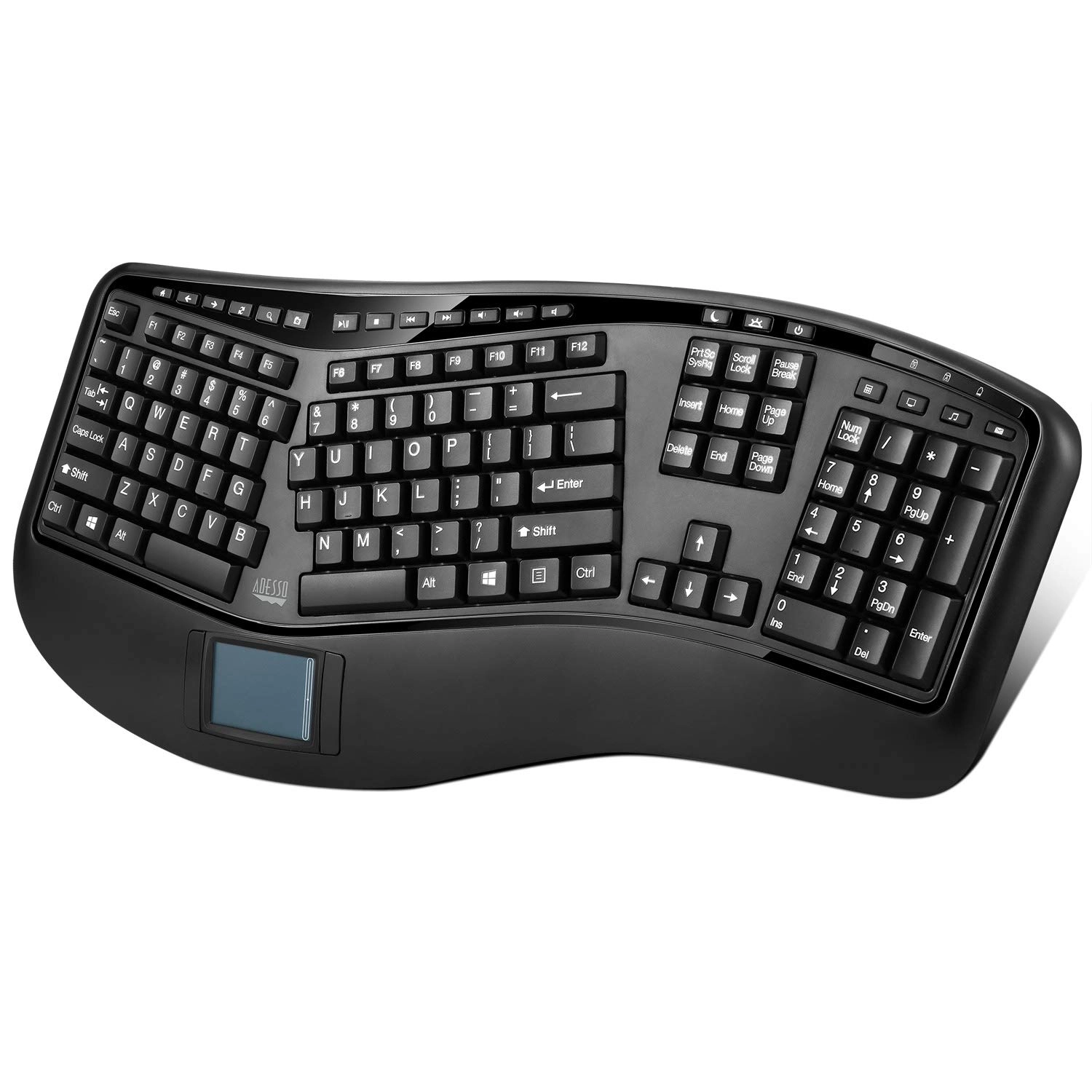 Adesso Tru-Form Ergo Touchpad Keyboard - US Wireless