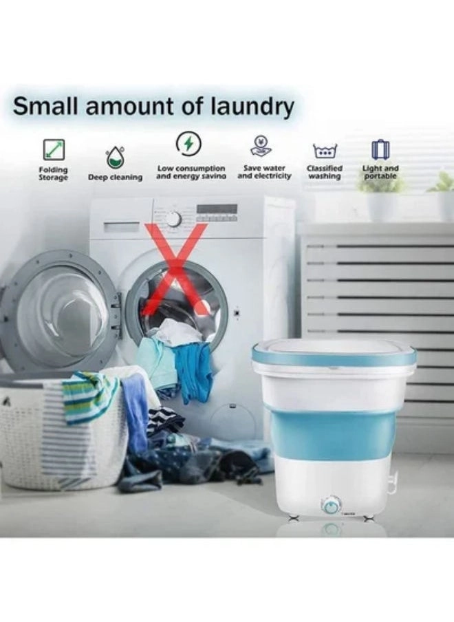 Portable Washing Machine - Foldable Mini Small Washer for Washing Baby Clothes, Underwear or Small Items, Suitable for Apartment, Laundry, Camping, RV, Travel