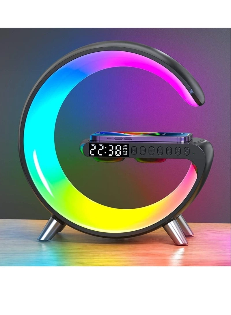 Gulf Trend Smart Ambient Light - 256 Lighting Modes Wireless Bluetooth Speaker 15W Wireless Fast Charging