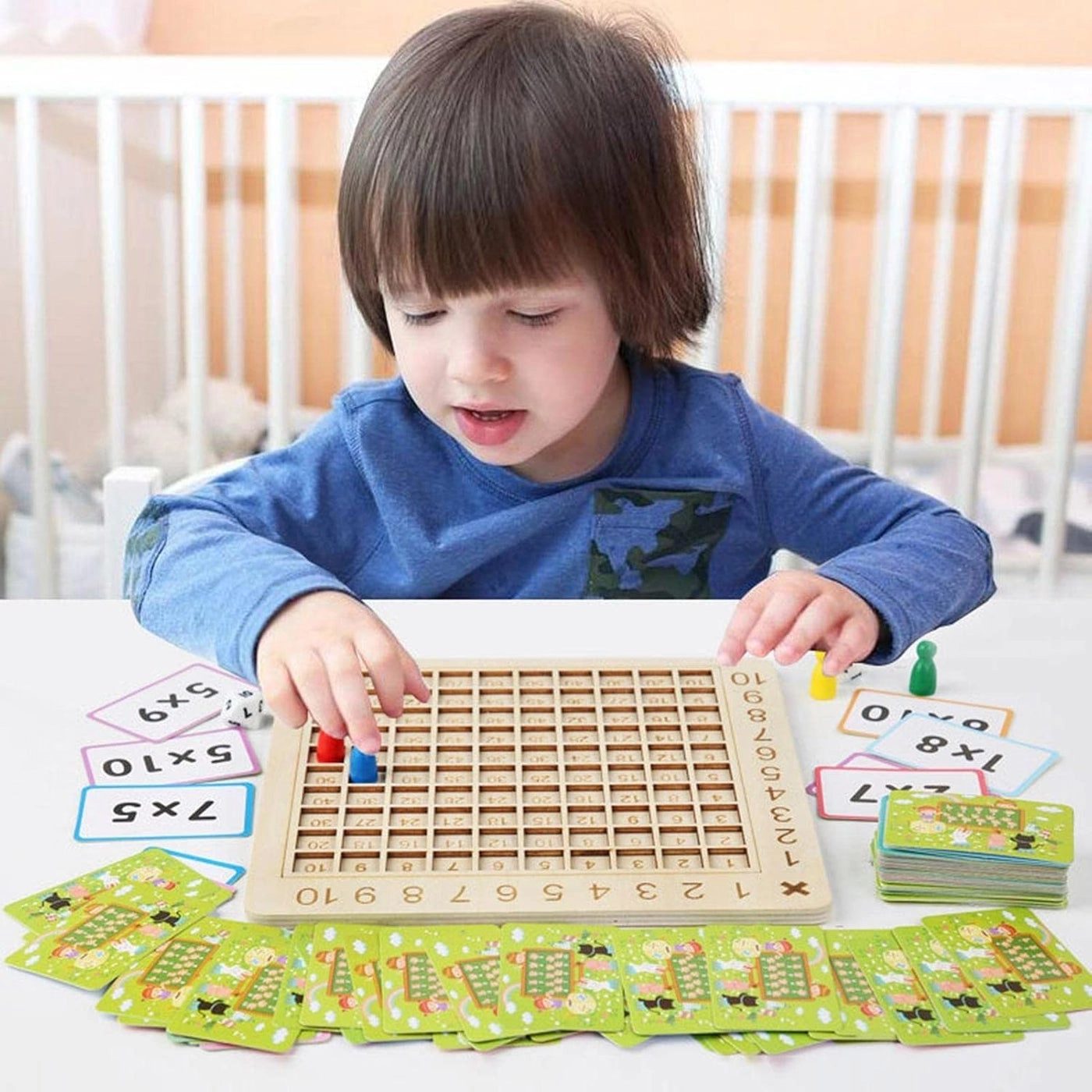 Wooden Multiplication Game Board - 3 years old and above